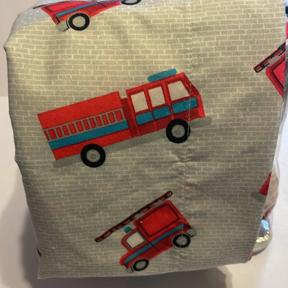 Kute Kids Fire Trucks Full Size Sheet Set Bedding, Easy Care Microfiber